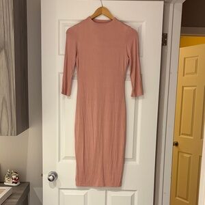 Papaya Blush Long Sleeve Dress
